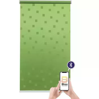 Электрические рулонные шторы Sunlines «Funky Square», непрозрачные, с отверстием, свободно подвешиваются, с управлением через приложение через Bluetooth, с аккумулятором и двигателем, белый стержень