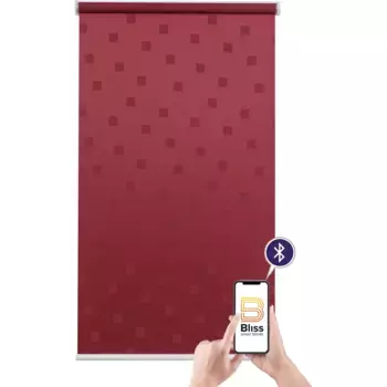 Электрические рулонные шторы Sunlines «Funky Square», непрозрачные, с отверстием, свободно подвешиваются, с управлением через приложение через Bluetooth, с аккумулятором и двигателем, белый стержень