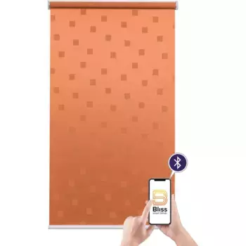 Электрические рулонные шторы Sunlines «Funky Square», непрозрачные, с отверстием, свободно висящие, с управлением через приложение через Bluetooth, с аккумулятором и двигателем, белый стержень