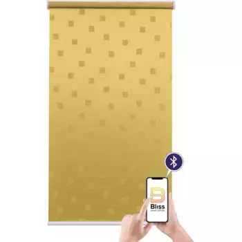 Электрические рулонные шторы Sunlines «Funky Square», непрозрачные, с отверстием, свободно висящие, с управлением через приложение через Bluetooth, с аккумулятором и двигателем, белый стержень