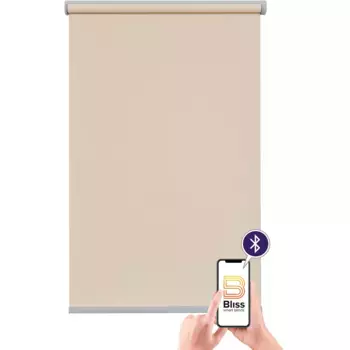 Электрические рулонные шторы Sunlines «Las Vegas», затемняющие, затемняющие, с отверстием, свободно висящие, с управлением через приложение через Bluetooth, с мотором и аккумулятором, серебристый откидной стержень, цвет creme + silberfarben