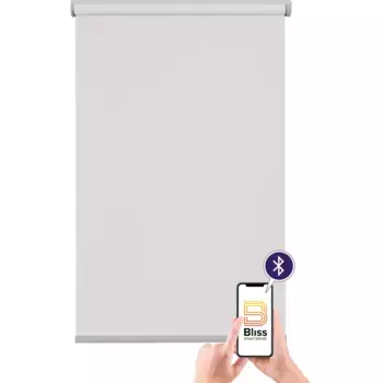 Электрические рулонные шторы Sunlines «Las Vegas», затемняющие, затемняющие, с отверстием, свободно висящие, с управлением через приложение через Bluetooth, с мотором и аккумулятором, серебристый откидной стержень, цвет wei + silberfarben