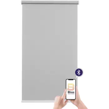 Электрические рулонные шторы Sunlines «Мозаика», непрозрачные, с отверстием, свободно висящие, с управлением через приложение через Bluetooth, с аккумулятором и двигателем, белый стержень