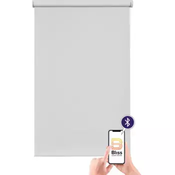 Электрические рулонные шторы Sunlines «San Francisco», затемнение, затемнение, с отверстием, свободно висящие, с управлением через приложение через Bluetooth, с мотором и аккумулятором, белый стержень
