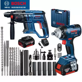 Электрический гаечный ключ Bosch, литиевая электрическая угловая шлифовальная машина, режущий станок, бесщеточный высокий крутящий момент GDS18V-400, профессиональная электрическая ударная дрель