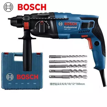 Электрический молоток Bosch, электрический кирка, трехцелевой GBH220, мощная ударная дрель, 720 Вт, ручная дрель