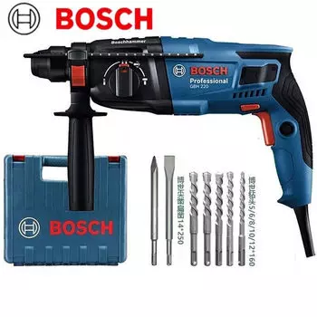 Электрический молоток Bosch, электрический кирка, трехцелевой GBH220, мощная ударная дрель, 720 Вт, ручная дрель