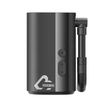 Электрический насос высокого давления Rock Brothers с цифровым дисплеем, портативный дорожный горный велосипед, мотоцикл, автомобиль, надувной ртутный черный ROCKBROS