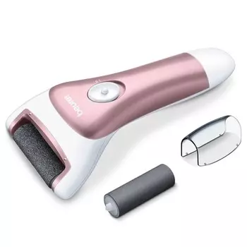 Электрический прибор для удаления мозолей Mp 55 с рашпилем для мозолей, 2 шлифовальными насадками, светодиодной подсветкой и чистящей щеткой для комплексного ухода за ногами — не водонепроницаемый, Beurer