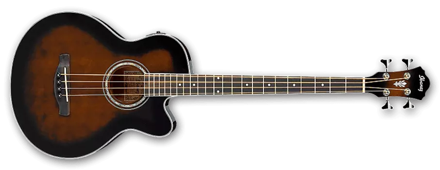 Электроакустическая бас-гитара Ibanez AEB10E с глянцевой отделкой Dark Violin Sunburst AEB10EDVS