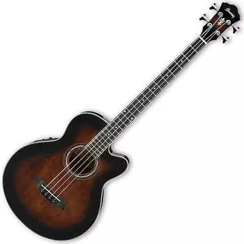 Электроакустическая бас-гитара Ibanez AEB10E с глянцевой отделкой Dark Violin Sunburst AEB10EDVS