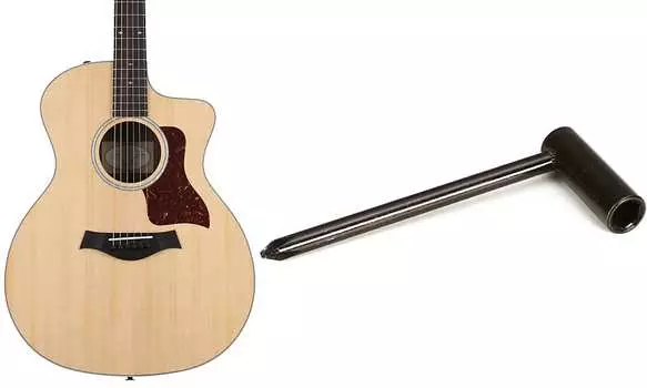 Электроакустическая гитара Taylor 214ce Deluxe, натуральная, с декой и обечайками из многослойного палисандра, в комплекте с ключом для анкерного стержня Taylor, стальная струна F202002111003280000-0351=1 1316-09=1