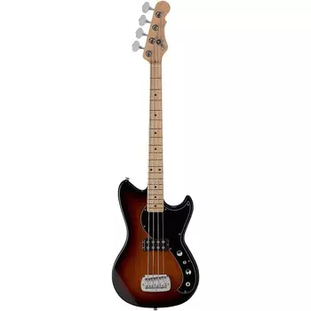 Электробас-гитара G&L Fullerton Deluxe Fallout Shortscale 3-Tone Sunburst