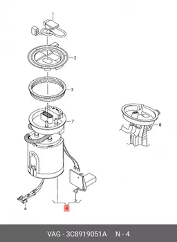 Электробензонасос в сборе VW Passat CC/B8 mot.TSI/TFSI VAG 3C8 919 051 A