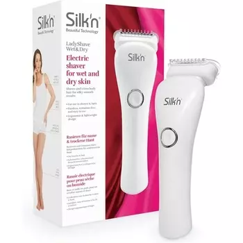 Электробритва Ladyshave Wet&Dry для влажной и сухой кожи, белая, Silk'N