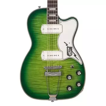 Электрогитара Airline Guitars Tuxedo - Greenburst Flame - Hollowbody Vintage Reissue Electric Guitar - NEW!