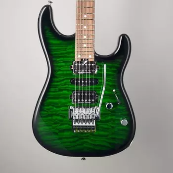 Электрогитара Charvel MJ San Dimas Style 1 HSH FR M QM Electric Guitar - TRANSPARENT GREEN BURST - NEW !