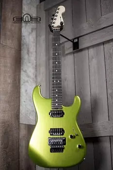 Электрогитара Charvel Pro-Mod San Dimas Style 1 HH FR E, Ebony Fingerboard, Lime Green Metallic Electric Guitar 2965831518