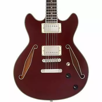Электрогитара D'Angelico Excel Mini DC Tour Semi-Hollow Electric Guitar With Supro Bolt Bucker Pickups and Stopbar Tailpiece Solid Wine