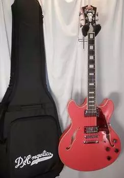 Электрогитара D'Angelico Premier DC Fiesta Red Double Cutaway Semi-Hollow Stop-Bar Tailpiece w/ gig bag DAPDCFRCSCB