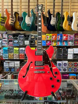 Электрогитара D'Angelico Premier DC Semi-Hollow Double Cutaway w/ Stop-Bar Tailpiece - Fiesta Red