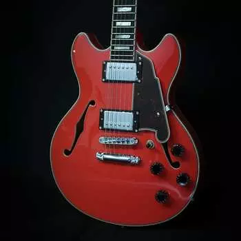 Электрогитара D'Angelico Premier Mini DC Semi-Hollow Body Electric Guitar w/ Bag - Fiesta Red