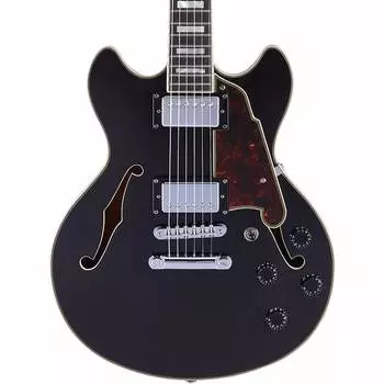 Электрогитара D'Angelico Premier Mini DC Semi-Hollow Electric Guitar - Black Flake