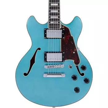 Электрогитара D'Angelico Premier Series Mini DC Semi-Hollow Electric Guitar Stop-bar Tailpiece Ocean Turquoise
