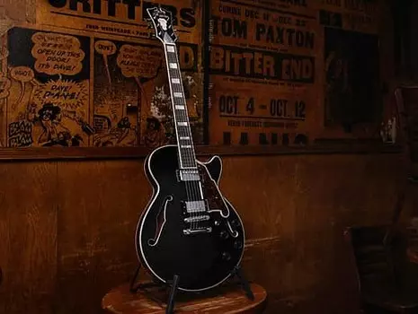 Электрогитара D'Angelico Premier SS Semi-Hollow Single Cutaway, Stop-Bar Tailpiece, Black Flake Free Shipping, Demo Video w/Gig Bag