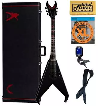 Электрогитара Dean Kerry King V Black Satin Electric Guitar with Case Black Satin Bundle