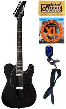 Электрогитара Dean Nash Vegas Select Flat Top Electric Guitar, Black Satin, Bundle