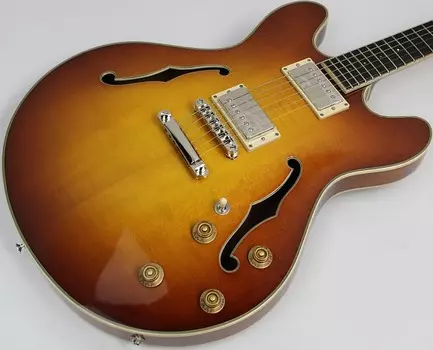 Электрогитара Eastman T186MX Semi-Hollowbody Electric Guitar, Goldburst, Bare Knuckle Pups