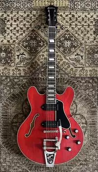 Электрогитара Eastman T64/TV-RD Semi-Hollow Thinline w/ Bigsby, Case, Pro Setup #1514
