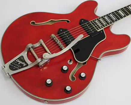Электрогитара Eastman T64/v-RD Thinline Hollowbody Electric Guitar w/ Bigsby, Red