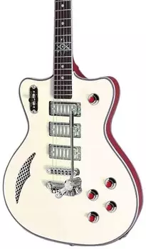 Электрогитара Eastwood Bill Nelson Astroluxe Cadet DLX Vintage Cream and Fiesta Red