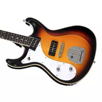 Электрогитара Eastwood Guitars Sidejack DLX Lefty - Sunburst - Deluxe Left Handed Mosrite-inspired Offset Electric Guitar - NEW!