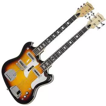 Электрогитара Eastwood MRG Series Double-Neck 4/6 Bound Maple Top Body & Neck 4/6-String Electric Guitar w/Gig Bag