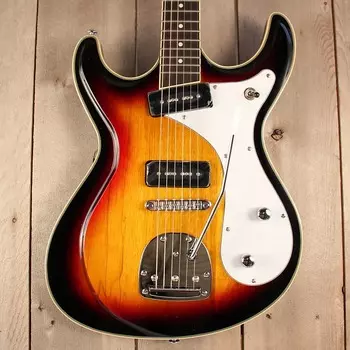 Электрогитара Eastwood Sidejack DLX Sunburst Mosrite style guitar