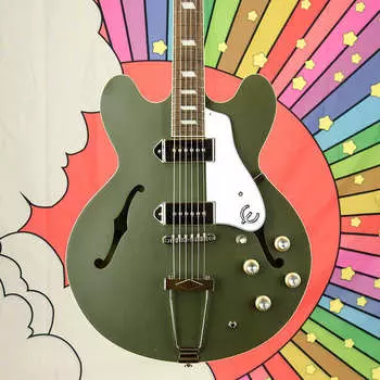 Электрогитара Epiphone Casino Archtop Electric Guitar, Worn Olive Drab
