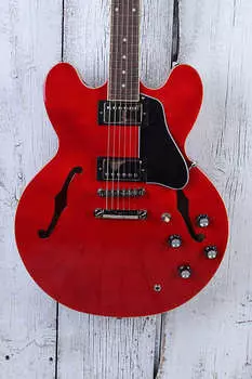 Электрогитара Epiphone ES-335 с полуакустическим корпусом, глянцевая вишневая отделка