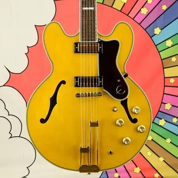 Электрогитара Epiphone Sheraton Semi-Hollow Body Electric Guitar - Natural, Gig Bag