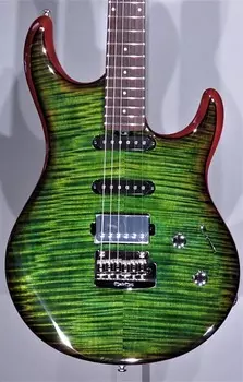 Электрогитара Ernie Ball Music Man Luke 3 HSS 2023 Luscious Green Flame W/Mono Case