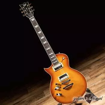 Электрогитара ESP LTD Deluxe EC-1000T LH Left-Handed Flame Top Guitar – Honey Burst Satin