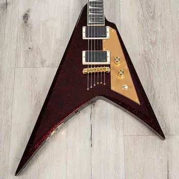Электрогитара ESP LTD KH-V Kirk Hammett Signature Guitar, Ebony Fretboard, Red Sparkle