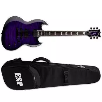 Электрогитара ESP LTD Viper-1000 QM See Thru Purple Sunburst Electric Guitar + ESP Gig Bag Viper 1000