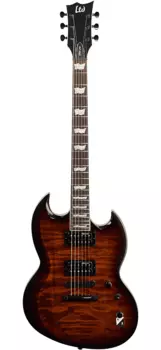 Электрогитара ESP LTD Viper 256QM Electric Guitar - Dark Brown Sunburst