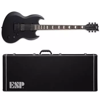 Электрогитара ESP LTD Viper-400 Baritone Black Satin Electric Guitar + ESP Hard Case - Brand NEW!