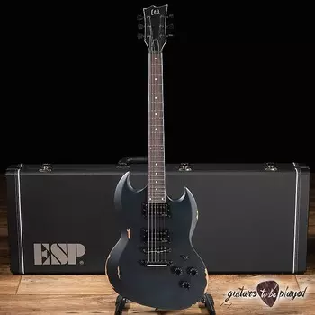 Электрогитара ESP LTD Volsung Lars Frederiksen Guitar w/ Case – Distressed Black Satin