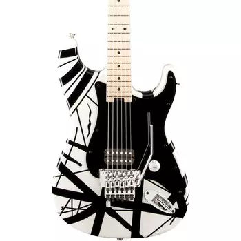 Электрогитара EVH Striped Series, белая с черными полосками