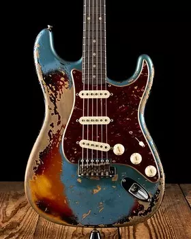 Электрогитара Fended LTD Super Heavy Relic '60 Strat - Aged Lake Placid Blue Over 3-Color Sunburst - Free Shipping